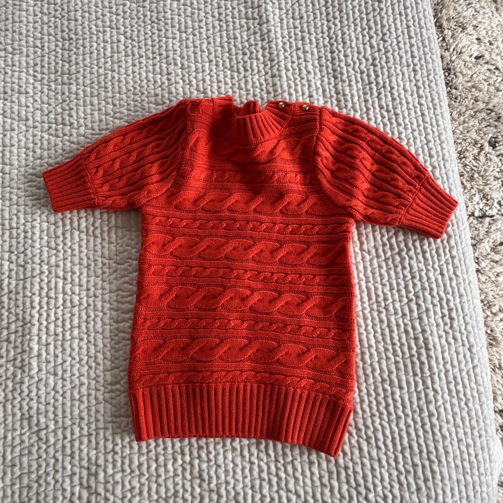 Orange festive cable knit sweater